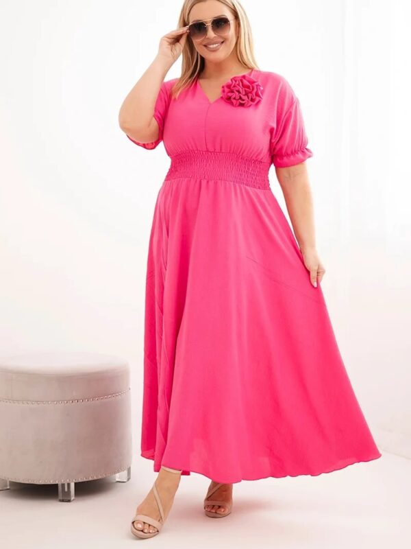 eng_pl_Womens-Plus-Size-V-neck-dress-with-ruched-waist-pink-39999_1