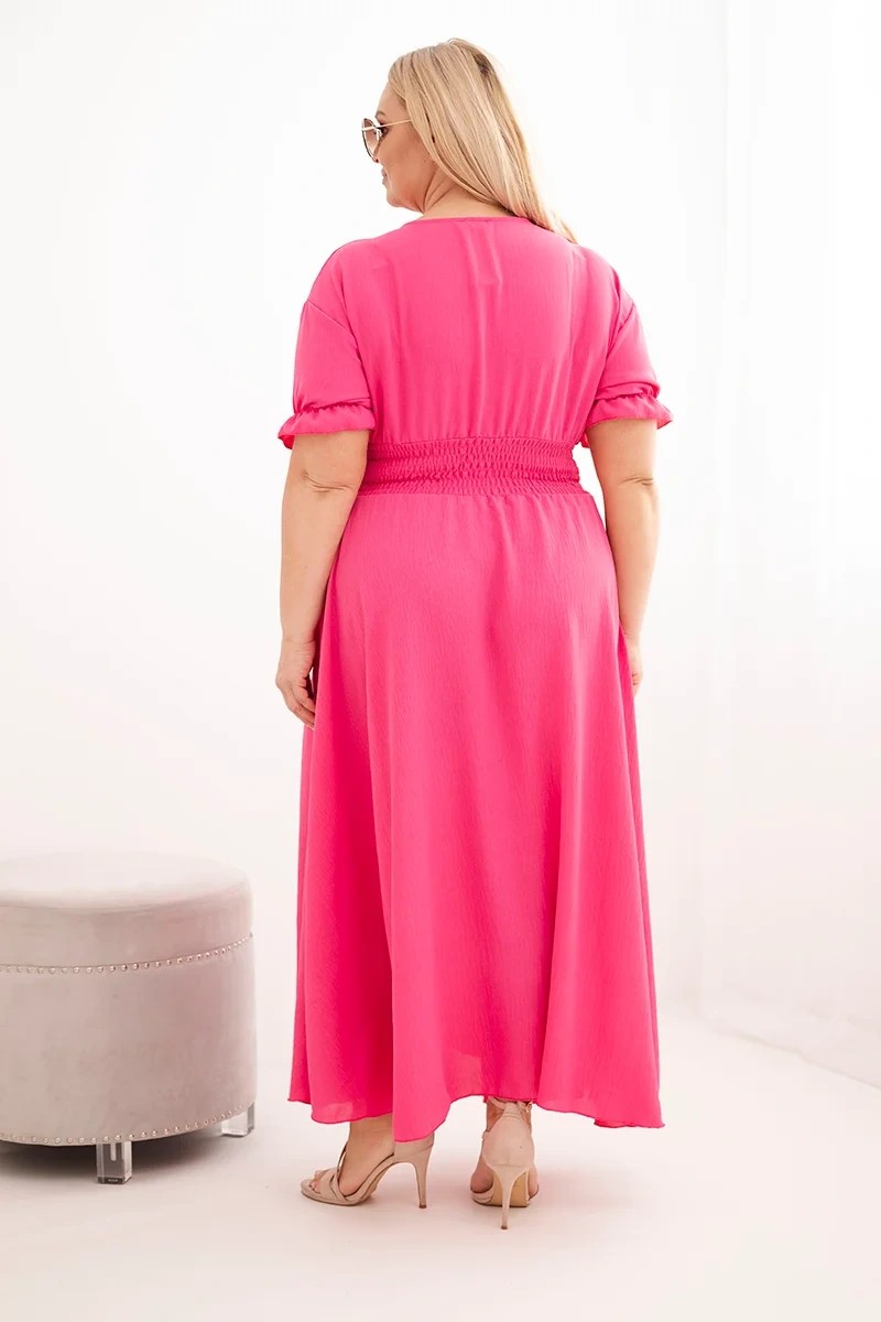 eng_pl_Womens-Plus-Size-V-neck-dress-with-ruched-waist-pink-39999_2