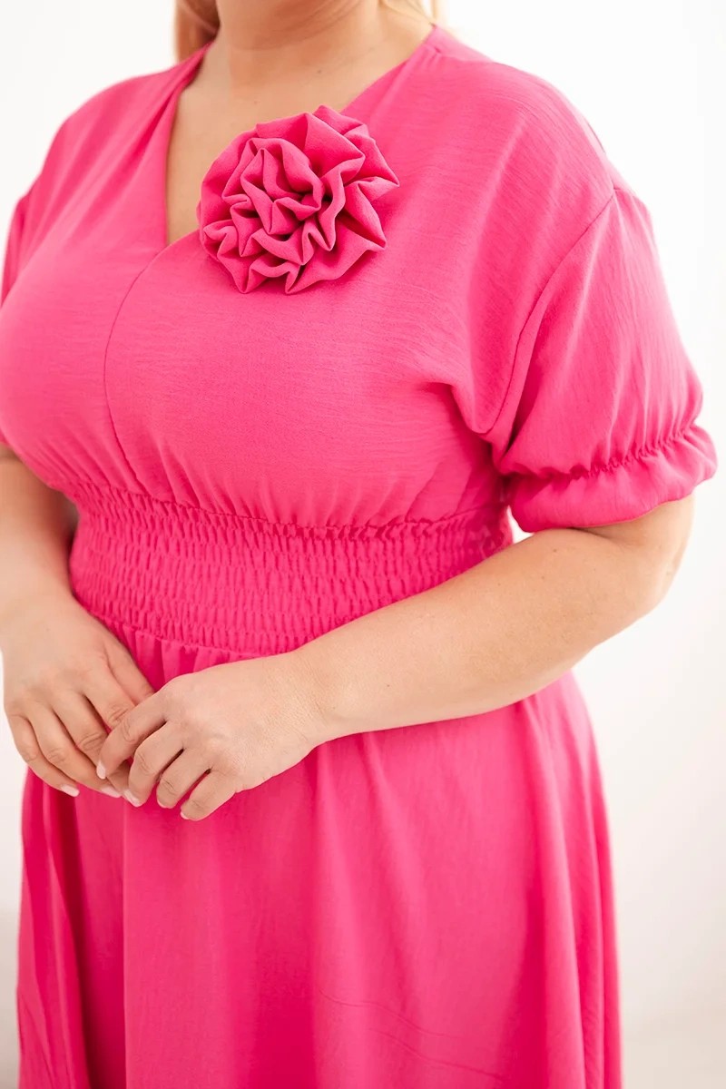 eng_pl_Womens-Plus-Size-V-neck-dress-with-ruched-waist-pink-39999_3