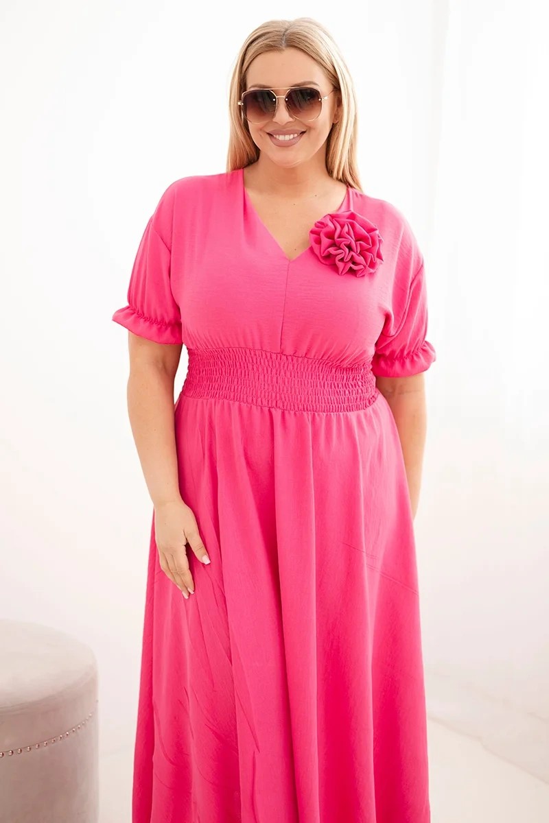 eng_pl_Womens-Plus-Size-V-neck-dress-with-ruched-waist-pink-39999_4