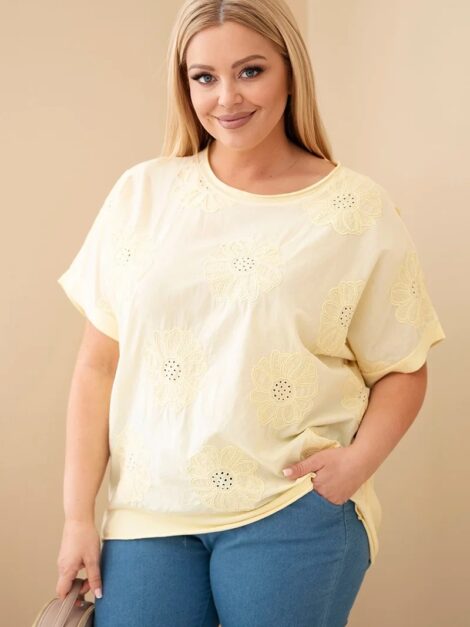 eng_pl_Womens-cotton-Plus-Size-blouse-with-embroidered-flowers-yellow-39950_3